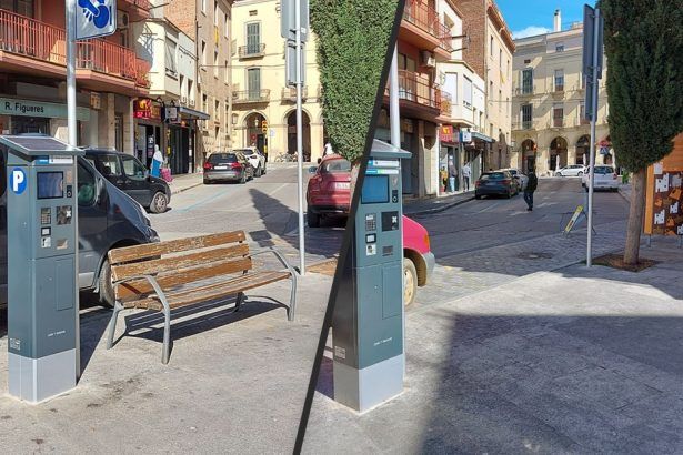 Abans i després a la plaça