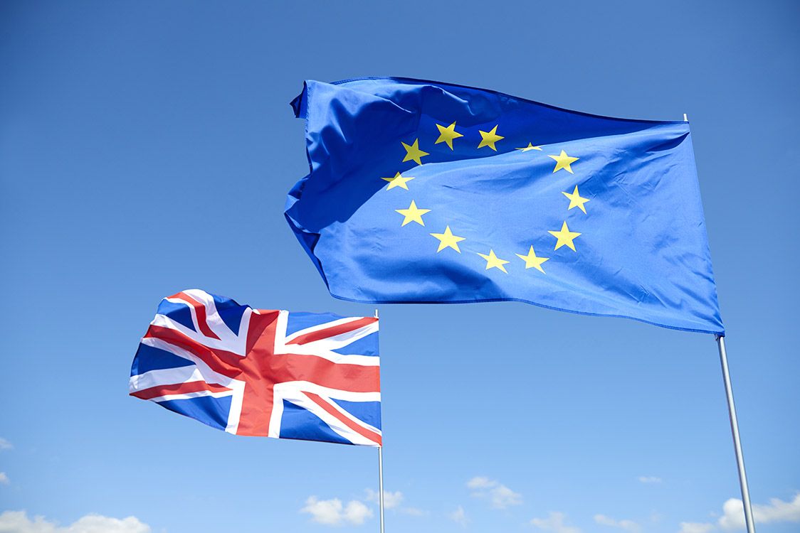 Banderes de la UE i el Regne Unit